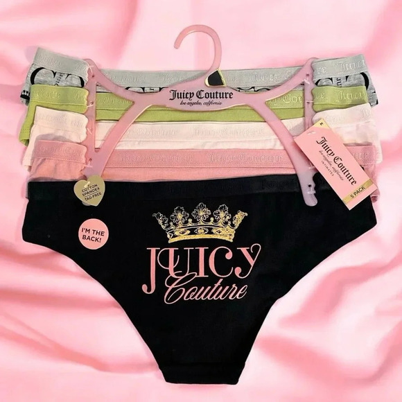 Juicy Couture Cotton Brief 5 Piece Underwear Panty Set NWT size Medium - Picture 2 of 7